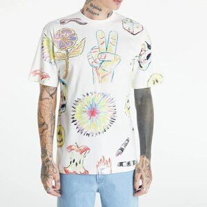 Market Colouring Book Smiley Tee | Size XL |  All-Over Print | 100% Cotton